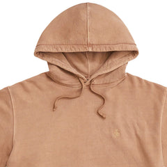 Peace Embroidery Hoodie Light Brown