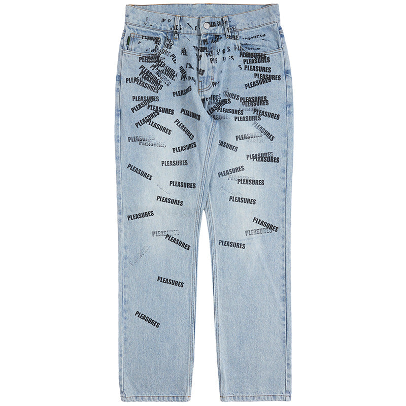 PLEASURES - Plop 5 Pocket Jeans Denim Washed – Blue