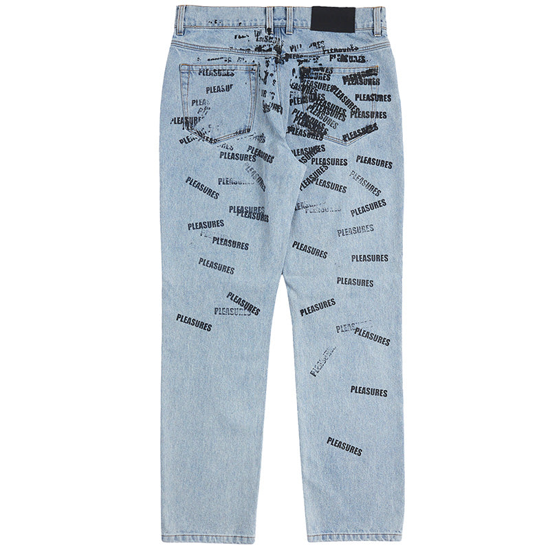 PLEASURES - Plop 5 Pocket Denim – Jeans Washed Blue