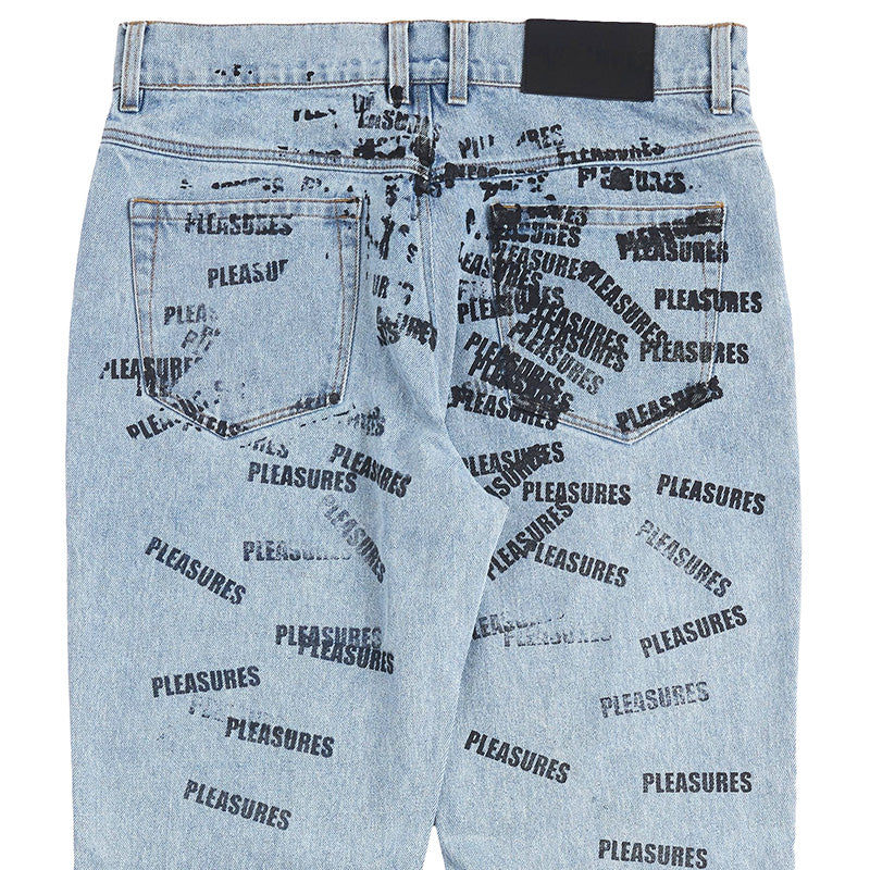 PLEASURES - Plop 5 Pocket Jeans – Denim Washed Blue
