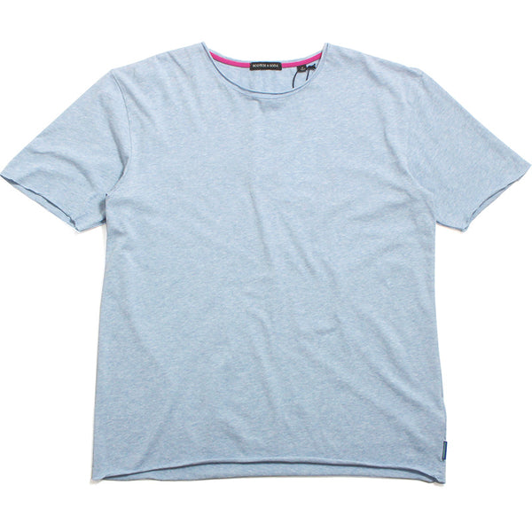 Raw Edge Organic Cotton T-Shirt Sky Melange