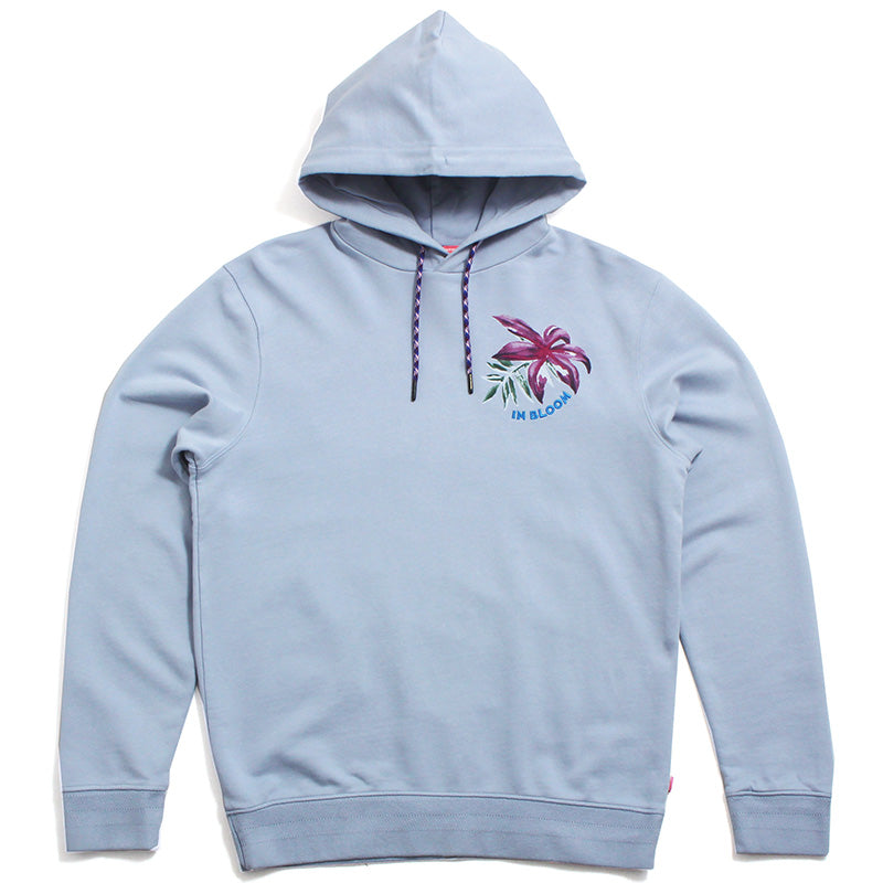 embroidered floral-print organic-cotton hoodie