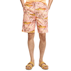 Garment-Dyed Organic Bermuda Shorts Pink Hawaiian