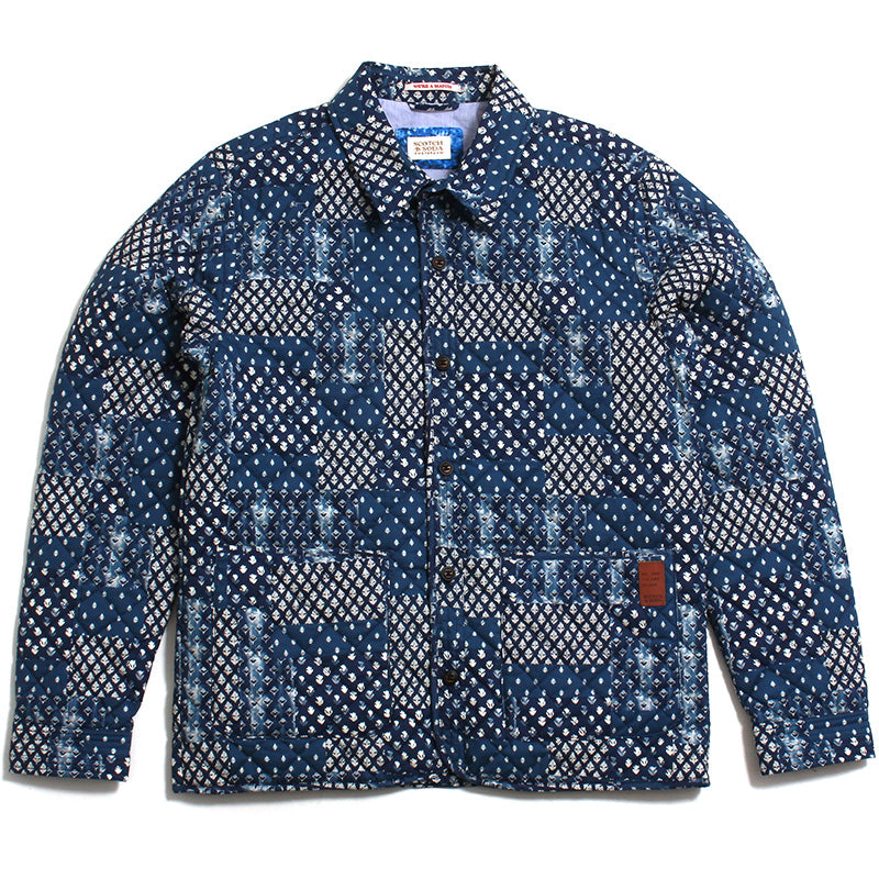 Quilted Overshirt Jacket Blue