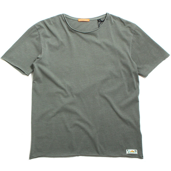 Relaxed Fit Raw Edge T-Shirt Army