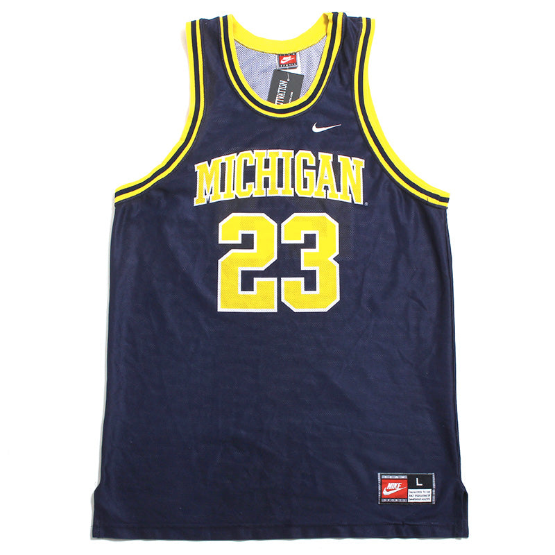 Vintage - University of Michigan #23 Nike Basketball Jersey Navy