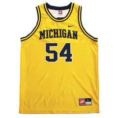 University of Michigan #54 Tractor Traylor Nike Basketball Jersey Yellow (Large)