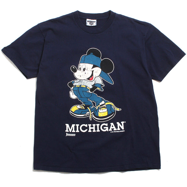 University of Michigan Mickey Mouse Backwards Hat & Clothes Jostens T-Shirt Navy (XL)