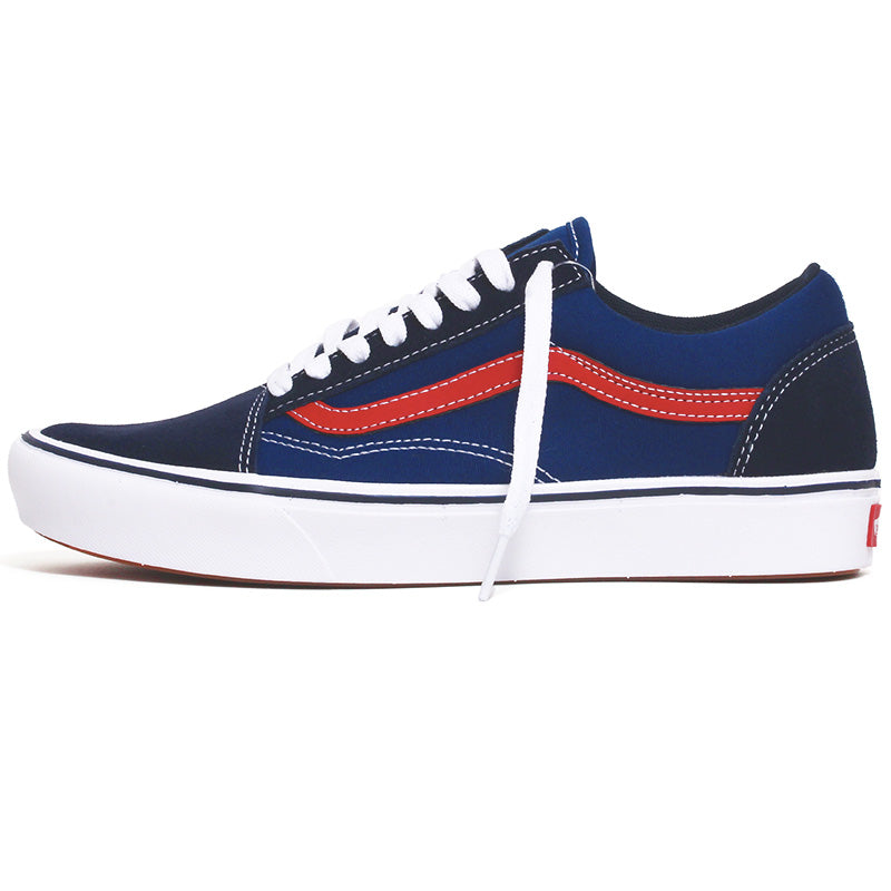 Vans - Tri-Tone Comfycush Old Skool Sneakers Dress Blues / Blue / Red –