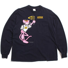 University of Michigan Pink Panther Go Michigan Longsleeve Pocket T-Shirt Navy (Large)