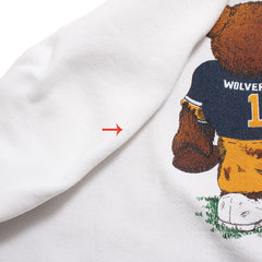 University of Michigan 1988 Big Ten Champs Teddy Bear Front & Back Crewneck Sweatshirt White (Large)